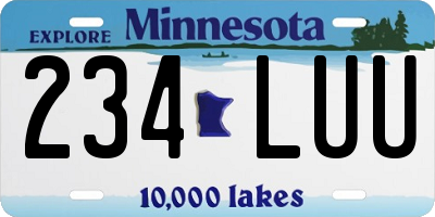 MN license plate 234LUU
