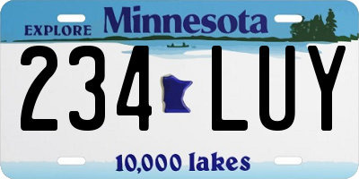 MN license plate 234LUY