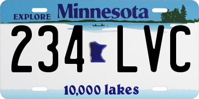 MN license plate 234LVC