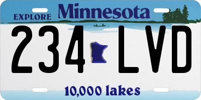 MN license plate 234LVD