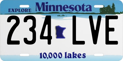 MN license plate 234LVE