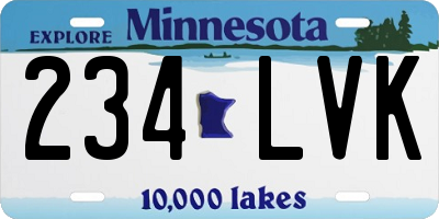 MN license plate 234LVK