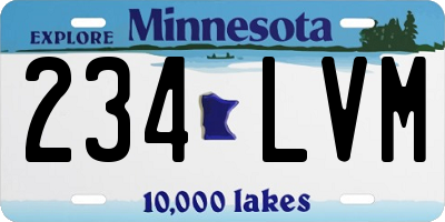 MN license plate 234LVM