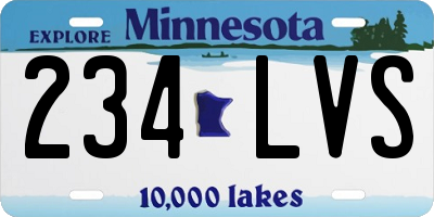 MN license plate 234LVS