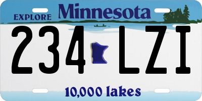 MN license plate 234LZI