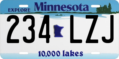 MN license plate 234LZJ