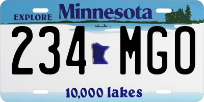 MN license plate 234MGO