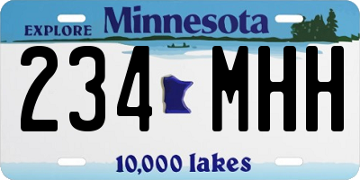 MN license plate 234MHH