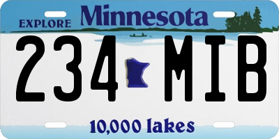 MN license plate 234MIB