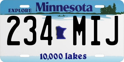 MN license plate 234MIJ