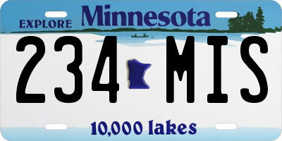 MN license plate 234MIS