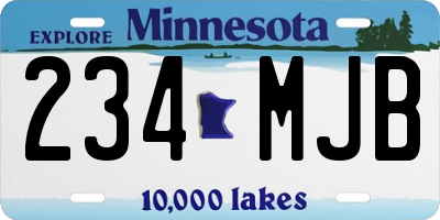 MN license plate 234MJB