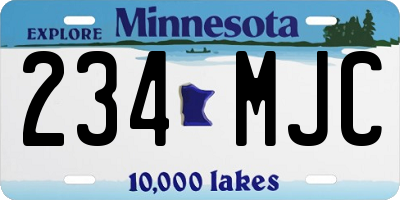 MN license plate 234MJC