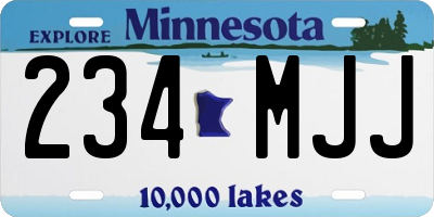 MN license plate 234MJJ