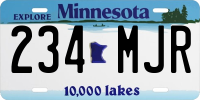MN license plate 234MJR