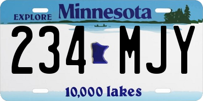 MN license plate 234MJY