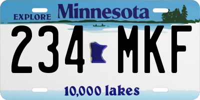 MN license plate 234MKF