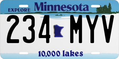 MN license plate 234MYV