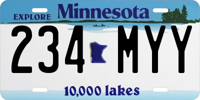 MN license plate 234MYY