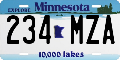 MN license plate 234MZA