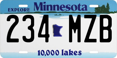 MN license plate 234MZB
