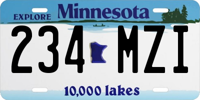 MN license plate 234MZI