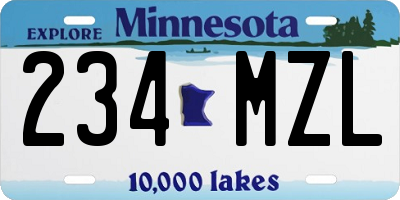 MN license plate 234MZL