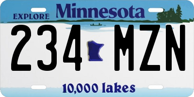 MN license plate 234MZN