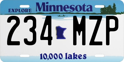 MN license plate 234MZP