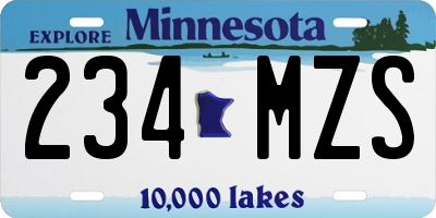 MN license plate 234MZS
