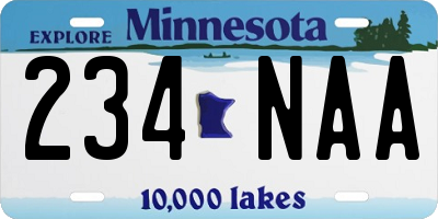 MN license plate 234NAA