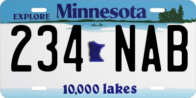 MN license plate 234NAB