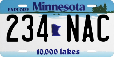 MN license plate 234NAC