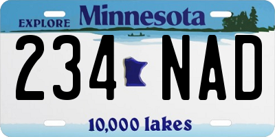 MN license plate 234NAD