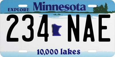 MN license plate 234NAE