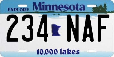 MN license plate 234NAF