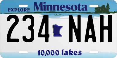 MN license plate 234NAH