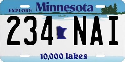 MN license plate 234NAI