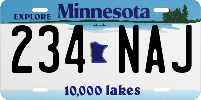 MN license plate 234NAJ