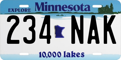 MN license plate 234NAK