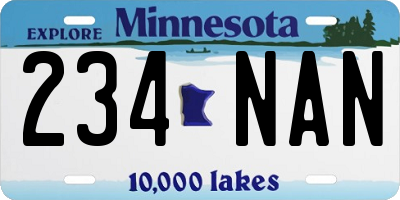 MN license plate 234NAN