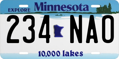 MN license plate 234NAO