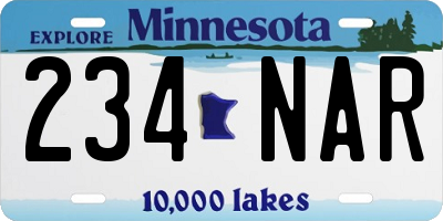 MN license plate 234NAR