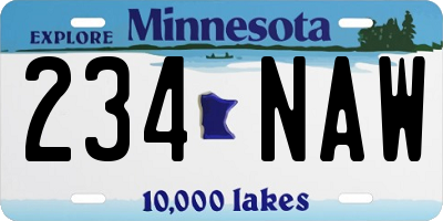 MN license plate 234NAW