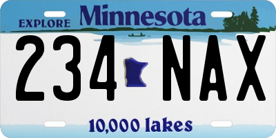 MN license plate 234NAX