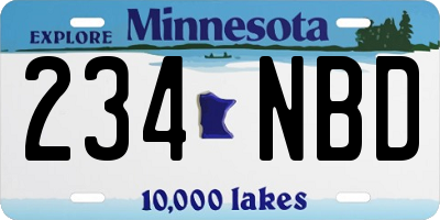 MN license plate 234NBD