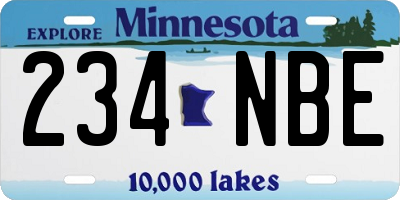 MN license plate 234NBE