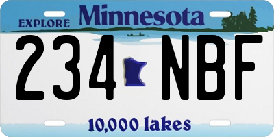 MN license plate 234NBF