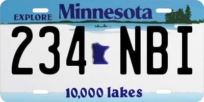 MN license plate 234NBI