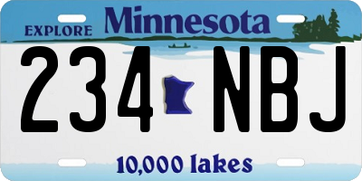 MN license plate 234NBJ